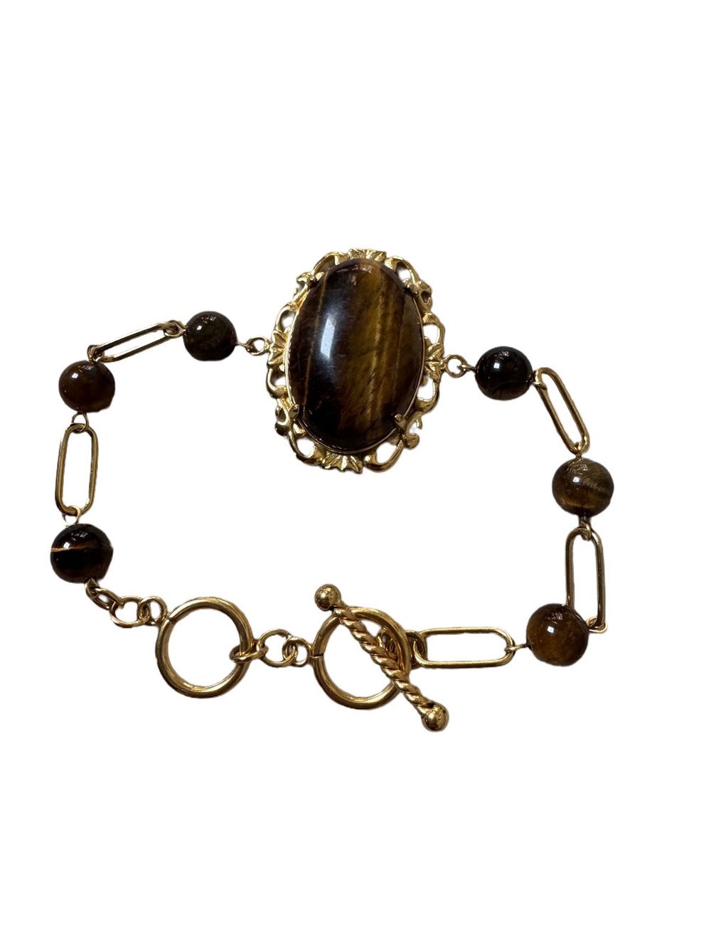 Tiger's Eye Adjustable Toggle Bracelet